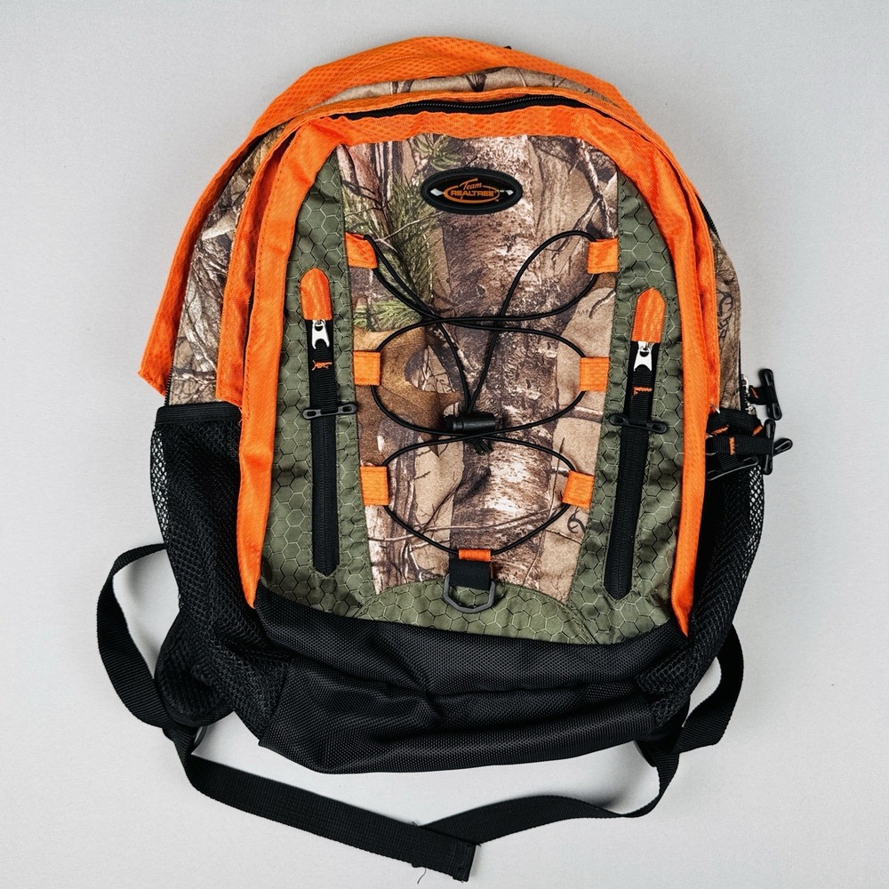 Realtree Camo Backpack Blaze Orange Hunting Day Pack Outdoor Hiking